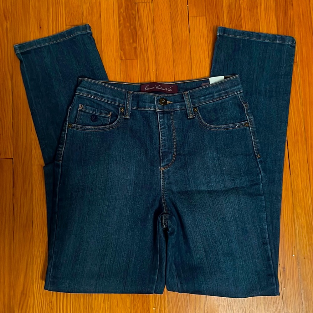 ✅ GLORIA VANDERBILT “Amanda” Fit Designer Indigo Denim Flex Blue Jeans 👖 Size 4